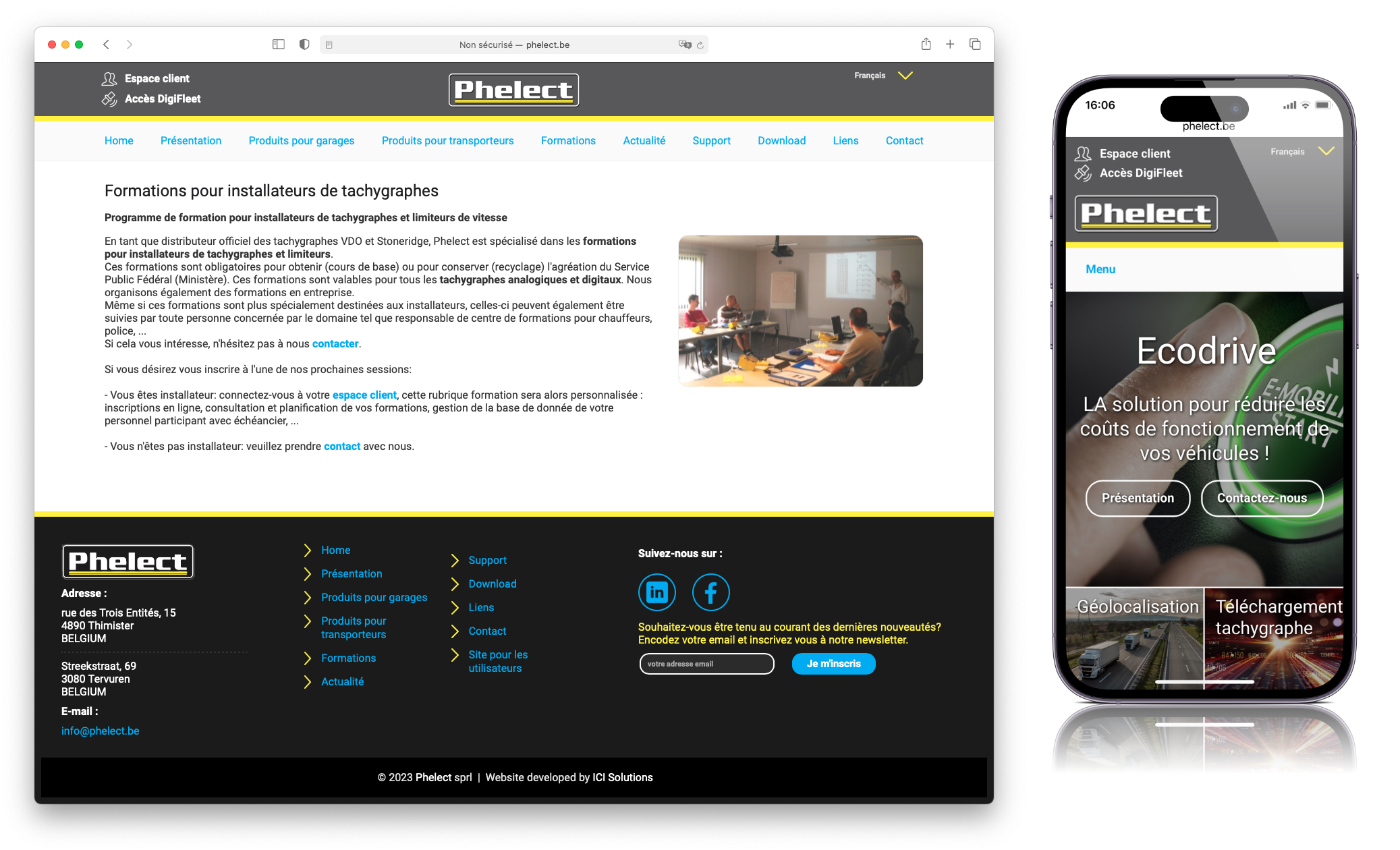  Création site Internet pour Phelect à Thimister (Province de Liège)